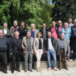 Les journalistes sportifs de l’Ouest rassemblés autour de Nicole Bouillon, vice-présidente du Conseil général de Mayenne.