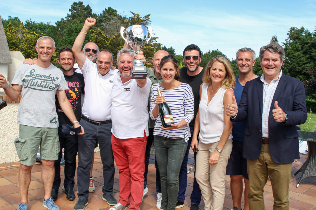 Franck Louvrier, lors de la remise des Prix du National UJSF de Golf 2017, en compagnie de nos amis de Canal +, vainqueurs du challenge par équipe.